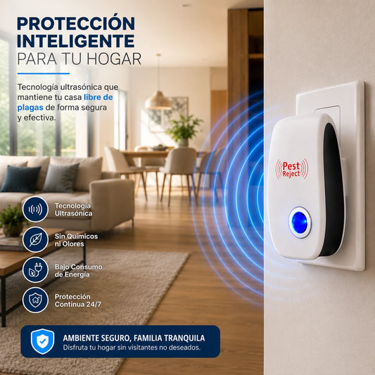 PestShield™ Ultrasonic – Repelente Ultrasónico Antiplagas para el Hogar